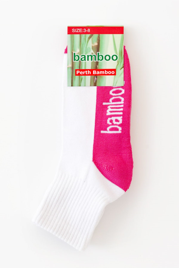 WOMEN'S ¼ CREW CUSHION FOOT SPORT SOCKS 3 PAIRS Perth Bamboo